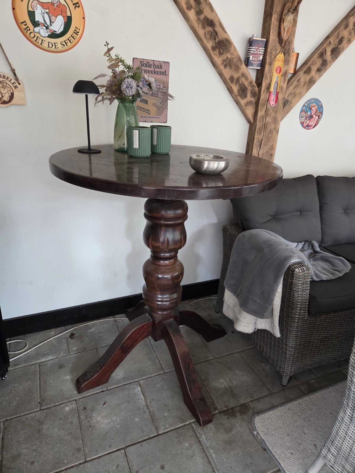 Mooie cafe statafel, Ophalen of Verzenden, Zo goed als nieuw, Rond, 50 tot 100 cm