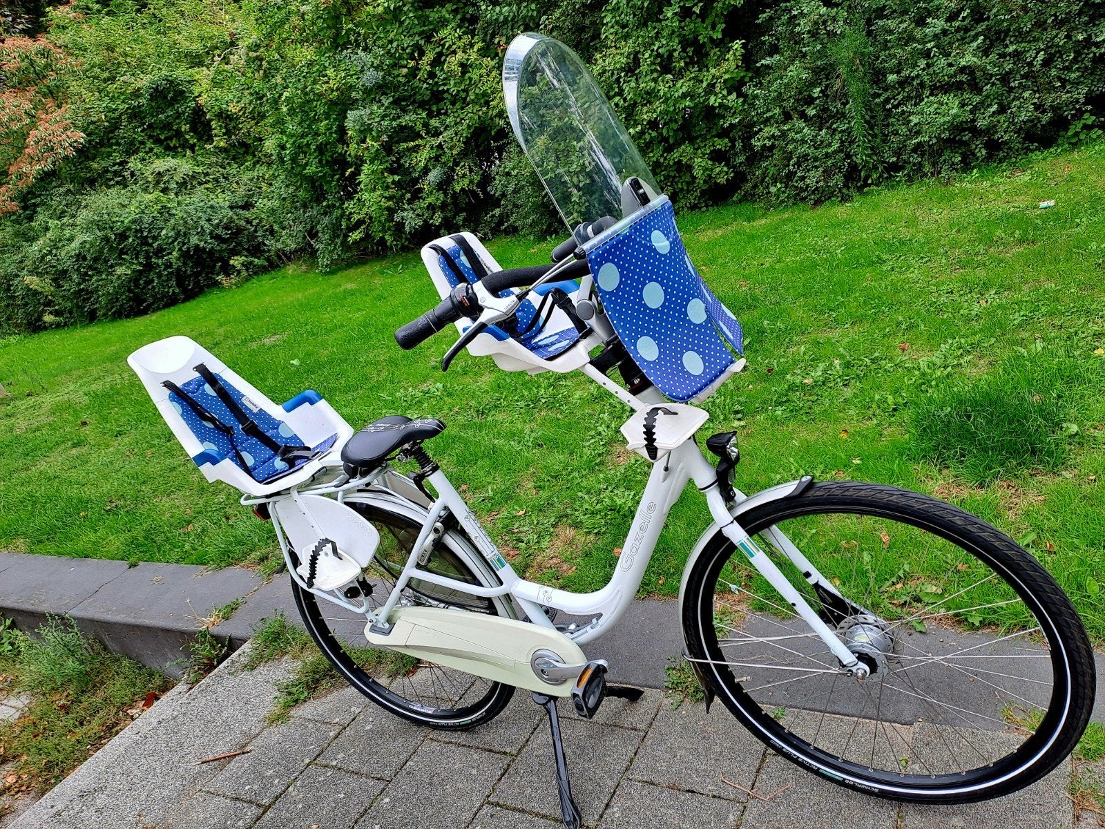 GAZELLE BLOOM moederfiets met kinderzitjes, Ophalen, 2 zitjes, 53 tot 56 cm, Zo goed als nieuw