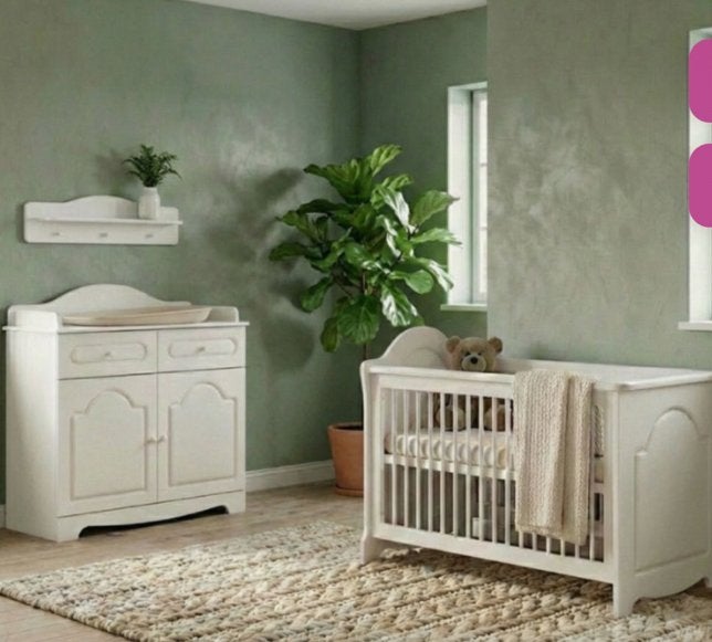 Born Lucky Ohio ledikant + commode (wit, klassiek), Ophalen, Zo goed als nieuw