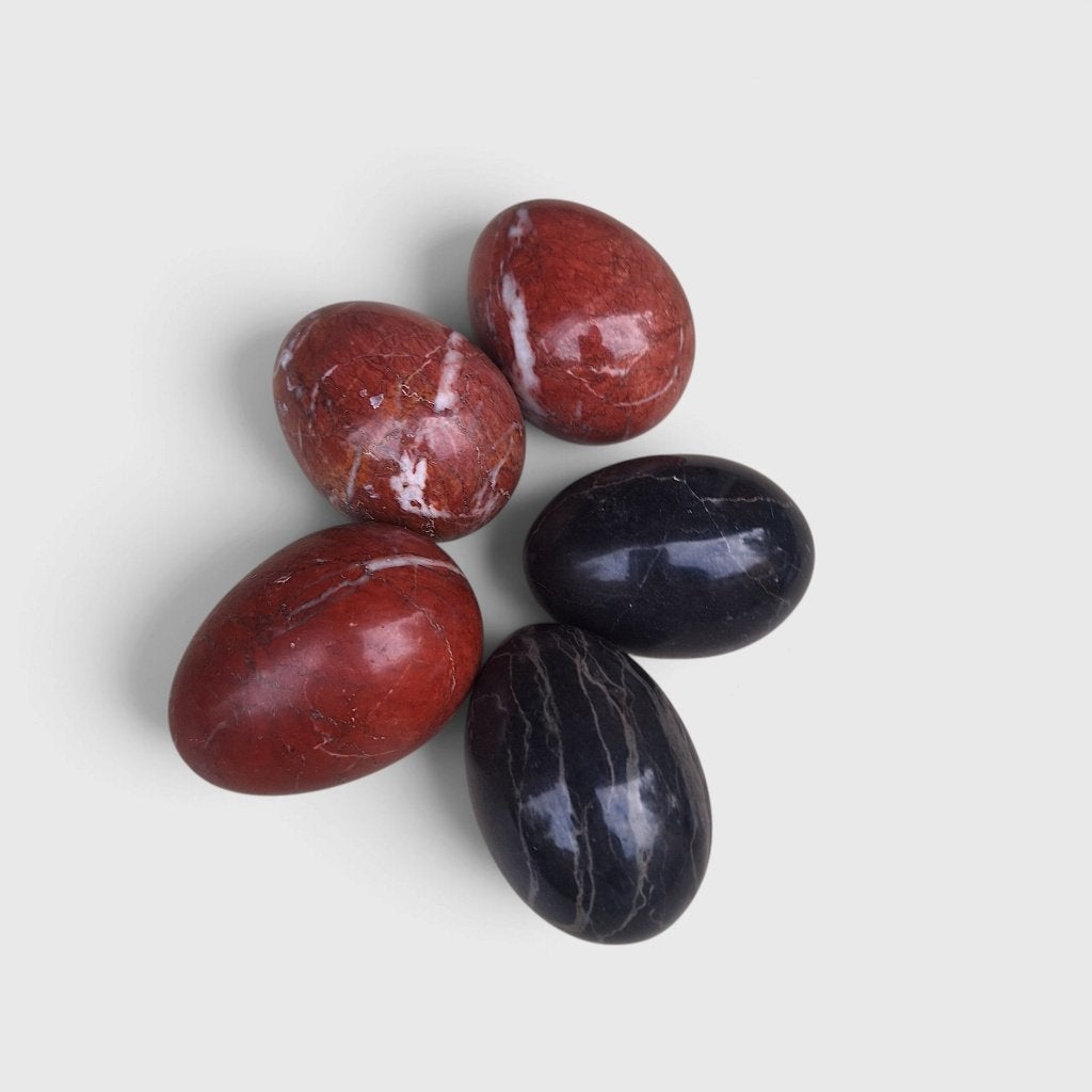 Decoratieve marmeren eieren - Rood en Zwart, Ophalen of Verzenden
