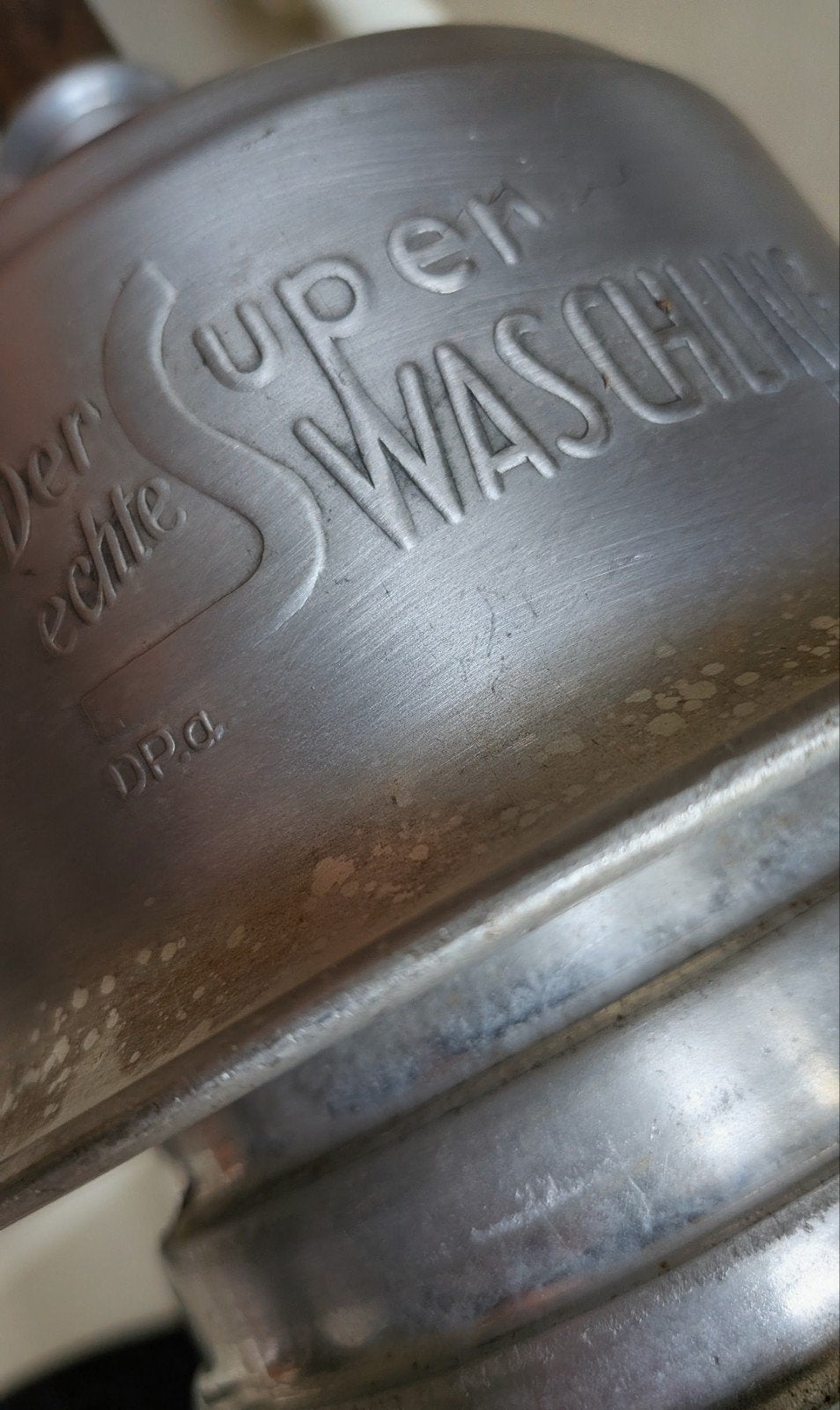 Antieke Zinken Wasstamper - Der echte Super Waschling, Ophalen