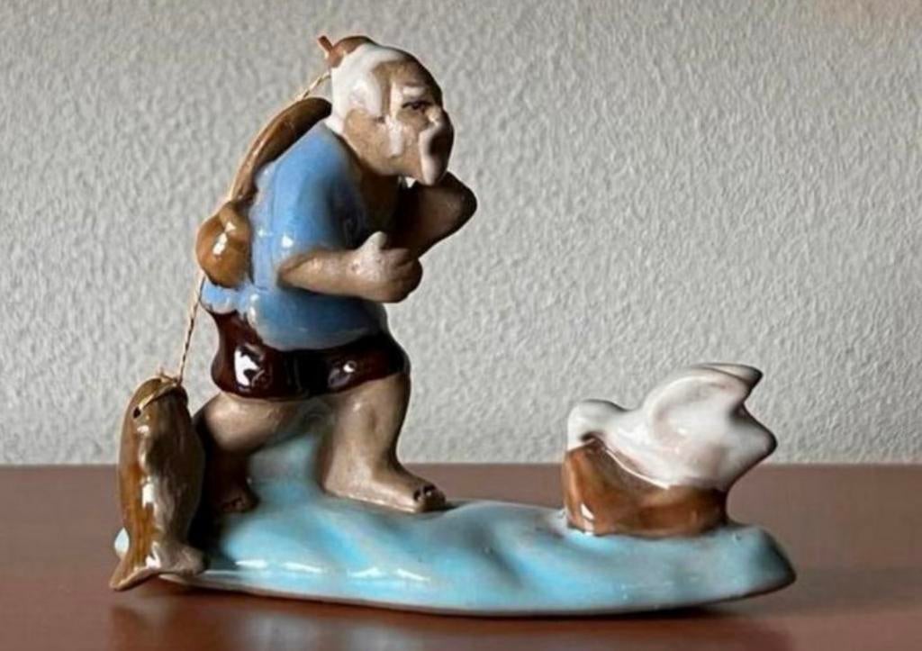 Chinees Penjing figuur geglazuurd., Ophalen of Verzenden, Zo goed als nieuw, Mens