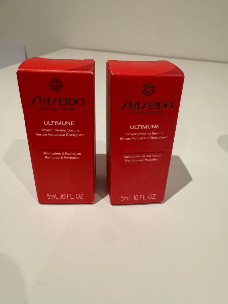Shiseido Ultimune Power Infusing Serum 5ml (2 stuks), Ophalen of Verzenden, Nieuw, Gehele gezicht, Verzorging