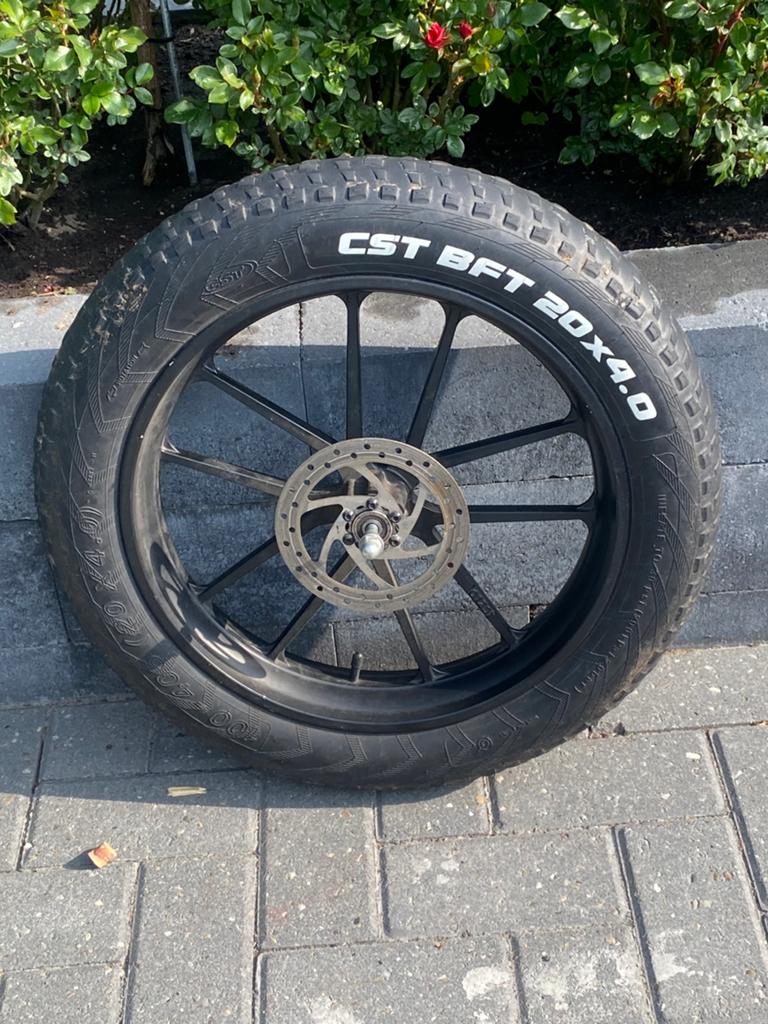 fatbike wiel 20x4.0, Fietsen en Brommers, Fietsonderdelen, Ophalen of Verzenden, Zo goed als nieuw, Fatbike, Wiel