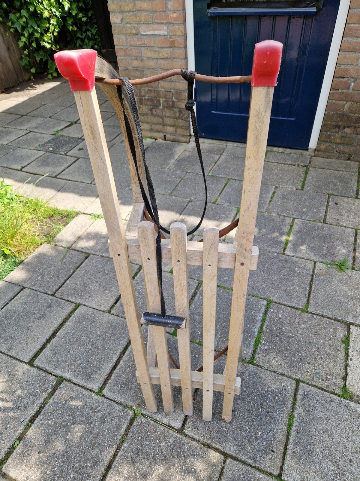 Houten slee met trekkoord, Ophalen of Verzenden, Gebruikt, Hout