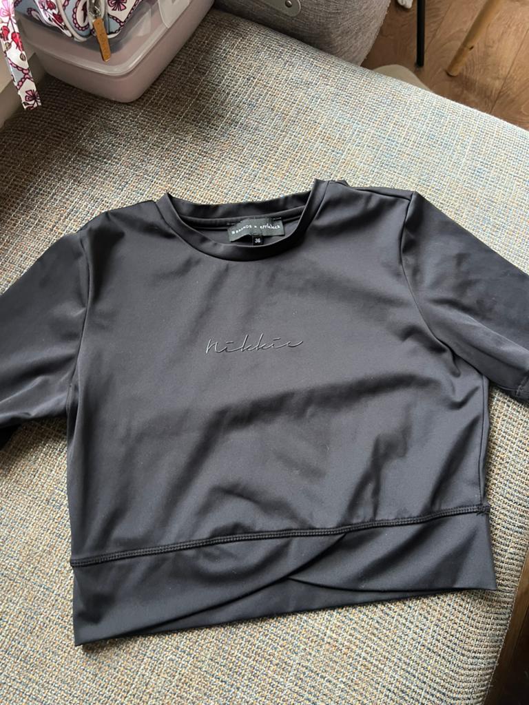 Nikkie paarden shirtje, Zwart, Ophalen of Verzenden, Zo goed als nieuw, Korte mouw