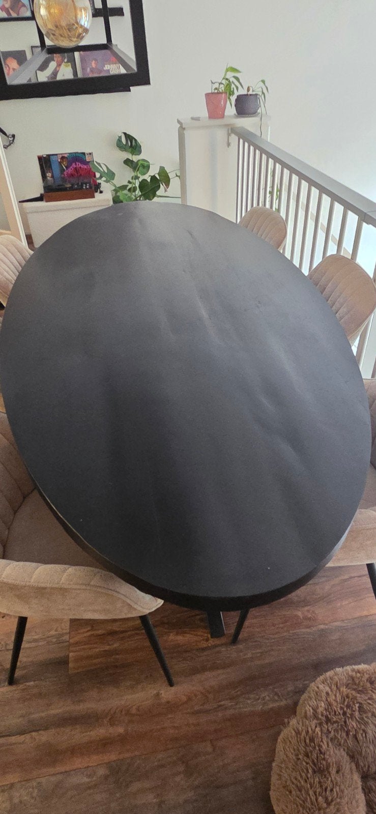 Moderne ovale eettafel - Zonder stoelen, Huis en Inrichting, Ophalen, Overige materialen, Gebruikt, 100 tot 150 cm