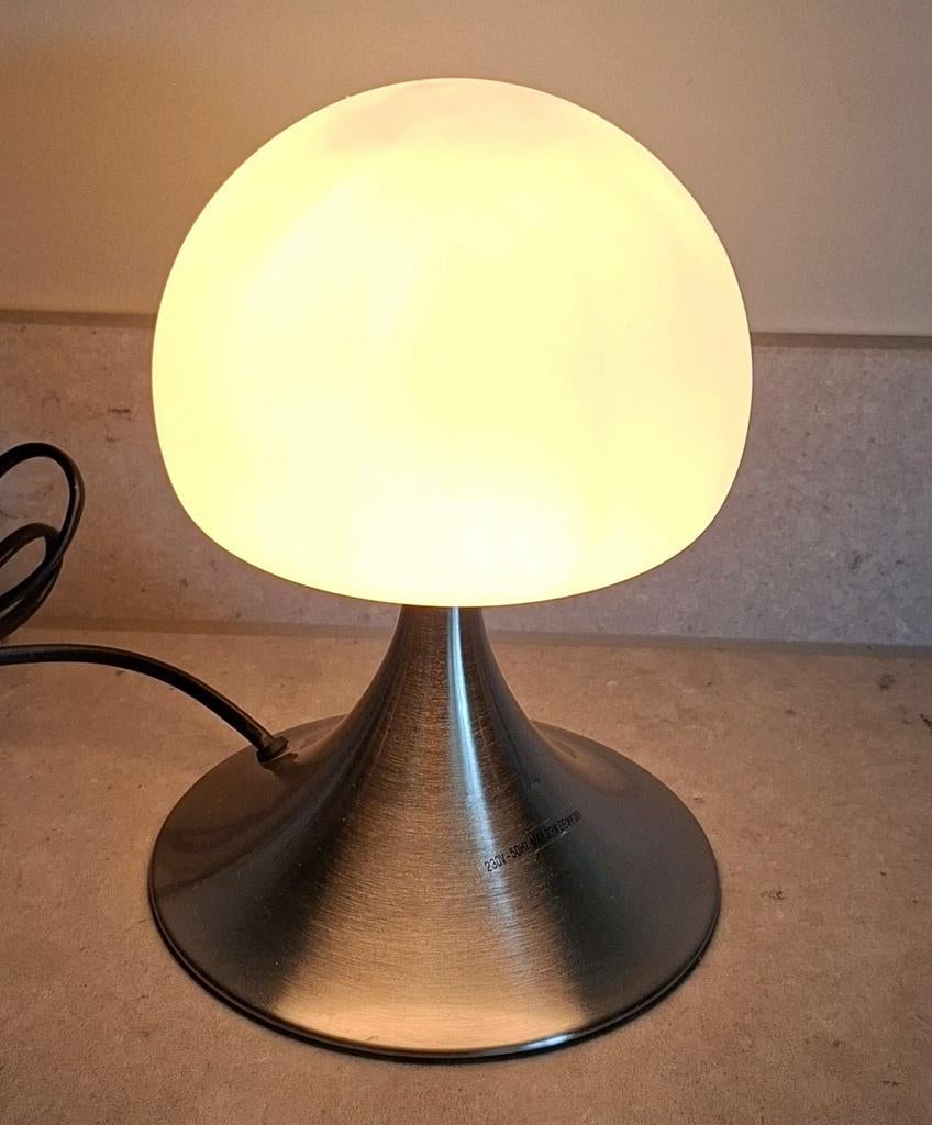 Vintage Look Mushroom Lamp – Touch Dimmer – Topstaat!, Ophalen of Verzenden, Zo goed als nieuw, Glas