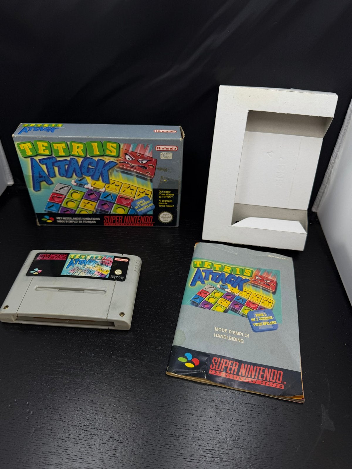Tetris Attack Super Nintendo SNES Compleet CIB, Puzzel en Educatief, Gebruikt, 2 spelers, Eén computer