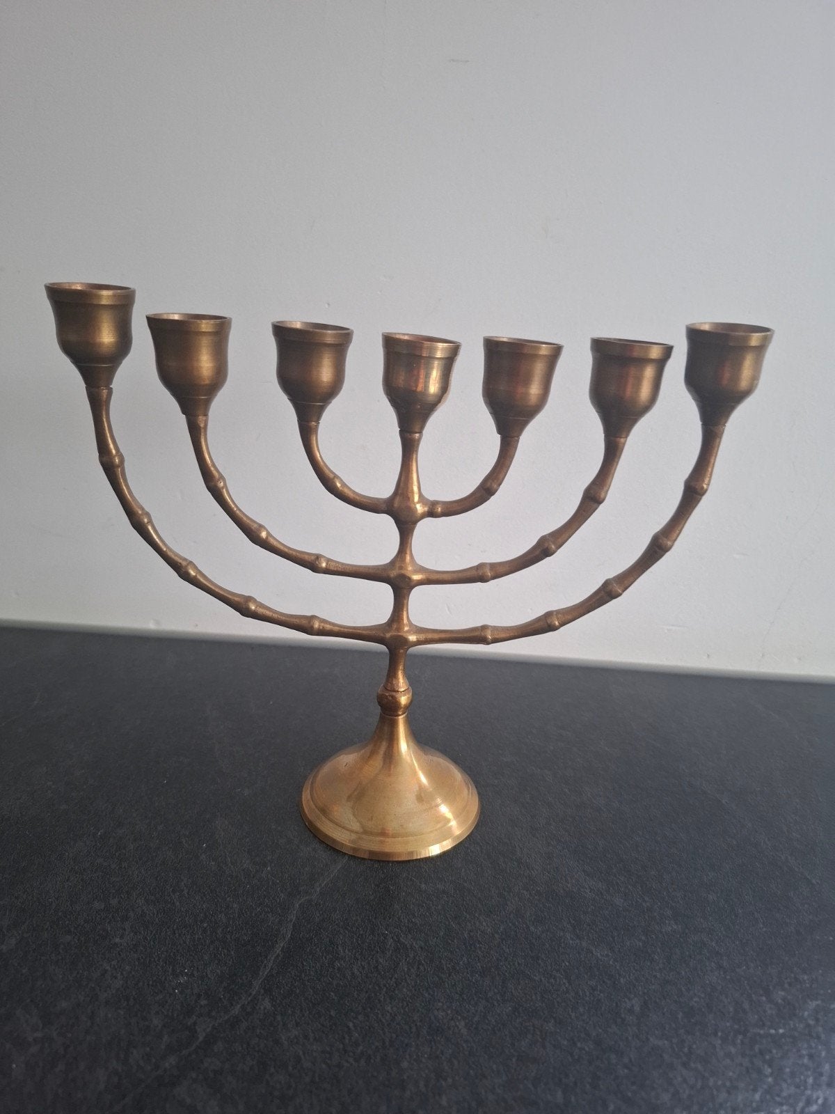 Messing Menora - 18 cm hoog, 23 cm breed, Antiek en Kunst, Ophalen of Verzenden, Koper of Brons