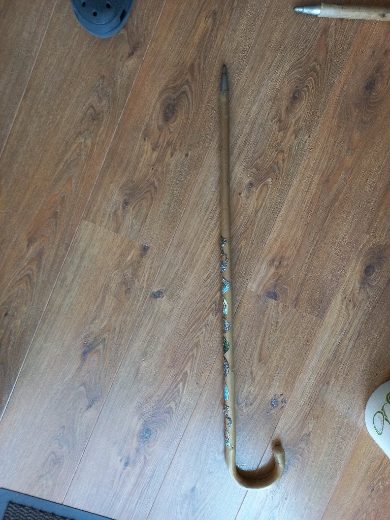 Wandelstok 91 cm lang met schildjes, Ophalen, Gebruikt
