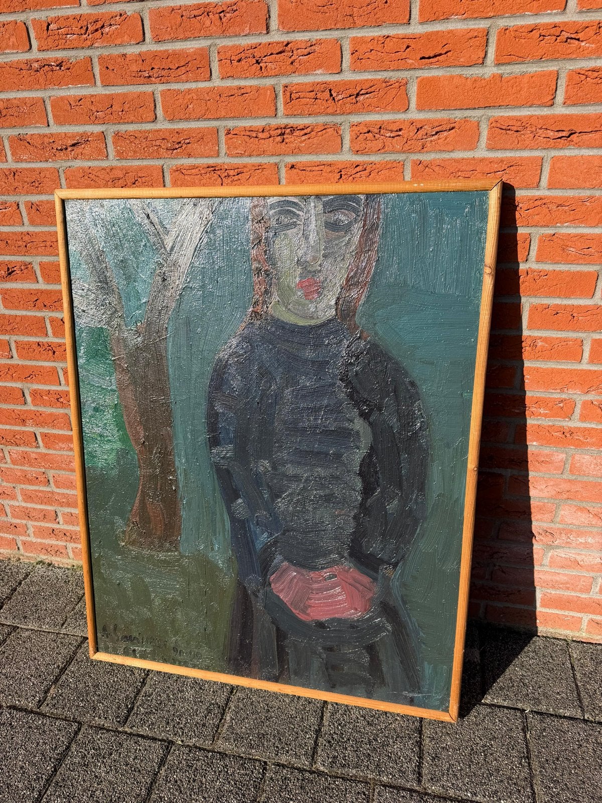 Augustinas Savickas - de avond (1990), Figuren, Ophalen of Verzenden, Textiel, Gesigneerd