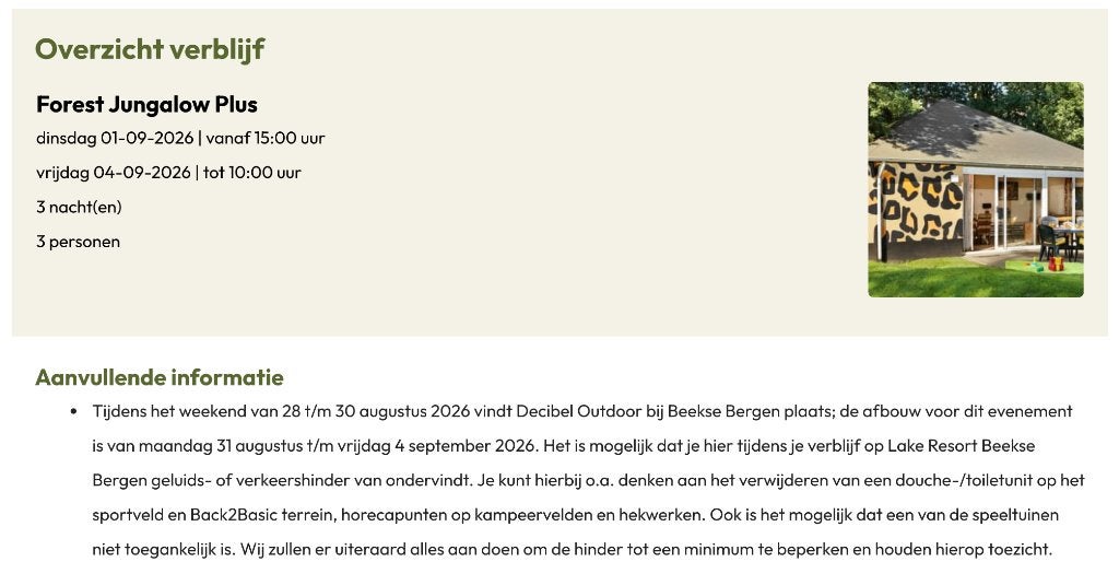 Midweek Beekse Bergen (2-6 personen, 3 nachten) 1 sept '26, Tickets en Kaartjes, Twee personen, Ticket of Toegangskaart