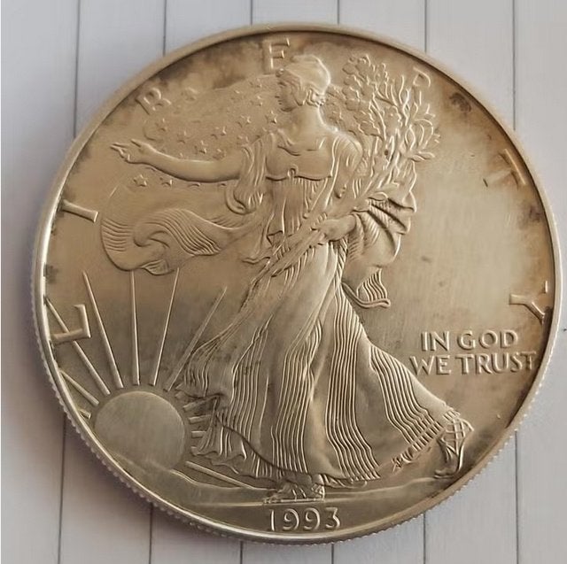 American Silver Eagle munt uit 1993, Ophalen of Verzenden, Noord-Amerika, Losse munt, Zilver