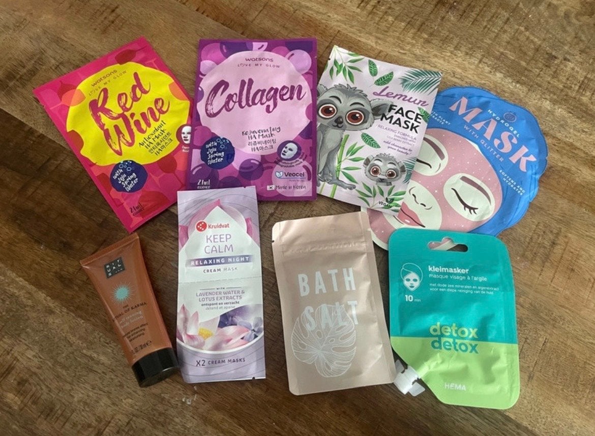 Verzorgingspakket: Maskers, Bath Salt & Zelfbruiner, Ophalen of Verzenden, Nieuw, Gehele gezicht, Verzorging