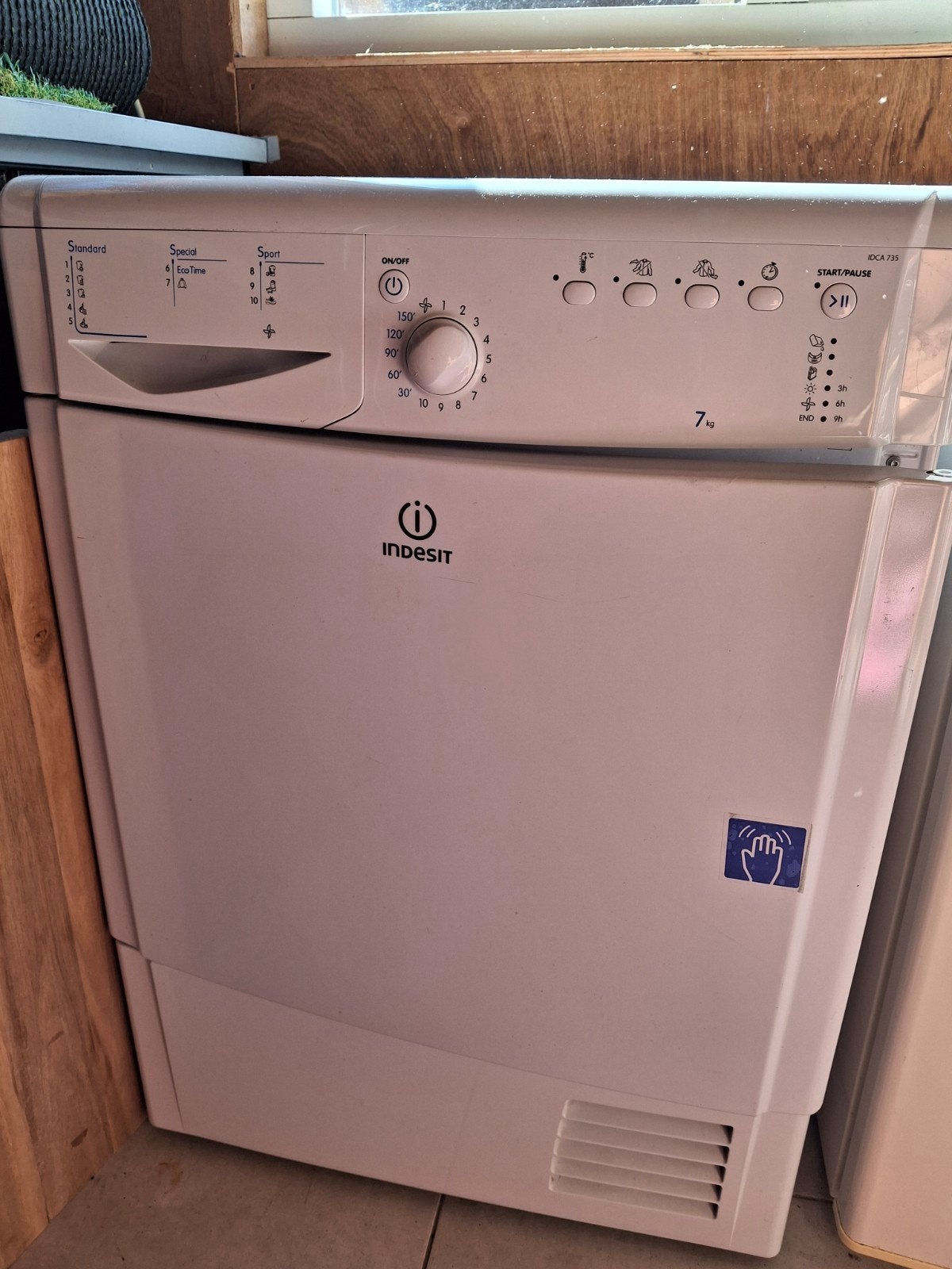 Indesit IDCA 735 Condensdroger - overbodig geworden, Ophalen, 6 tot 8 kg, Gebruikt, Voorlader
