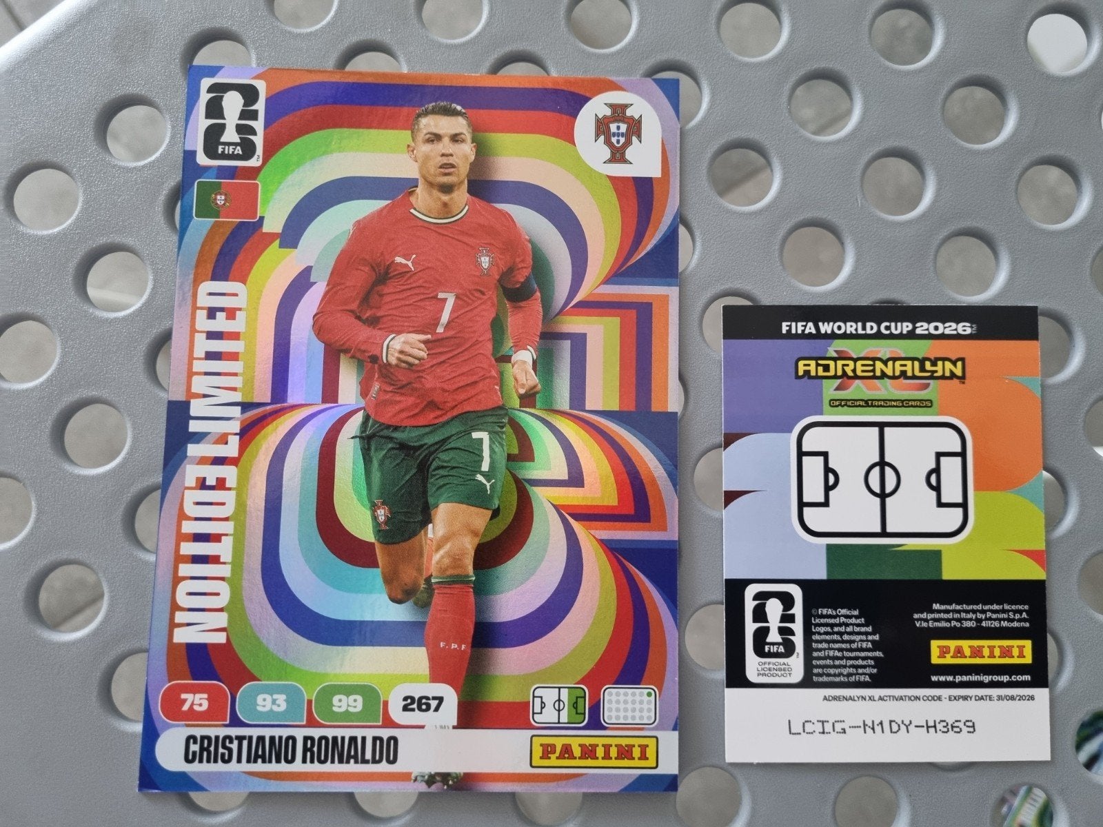 Panini Adrenalyn xl Fifa World Cup 2026 Limited XXL Ronaldo, Ophalen of Verzenden, Zo goed als nieuw, Plaatje