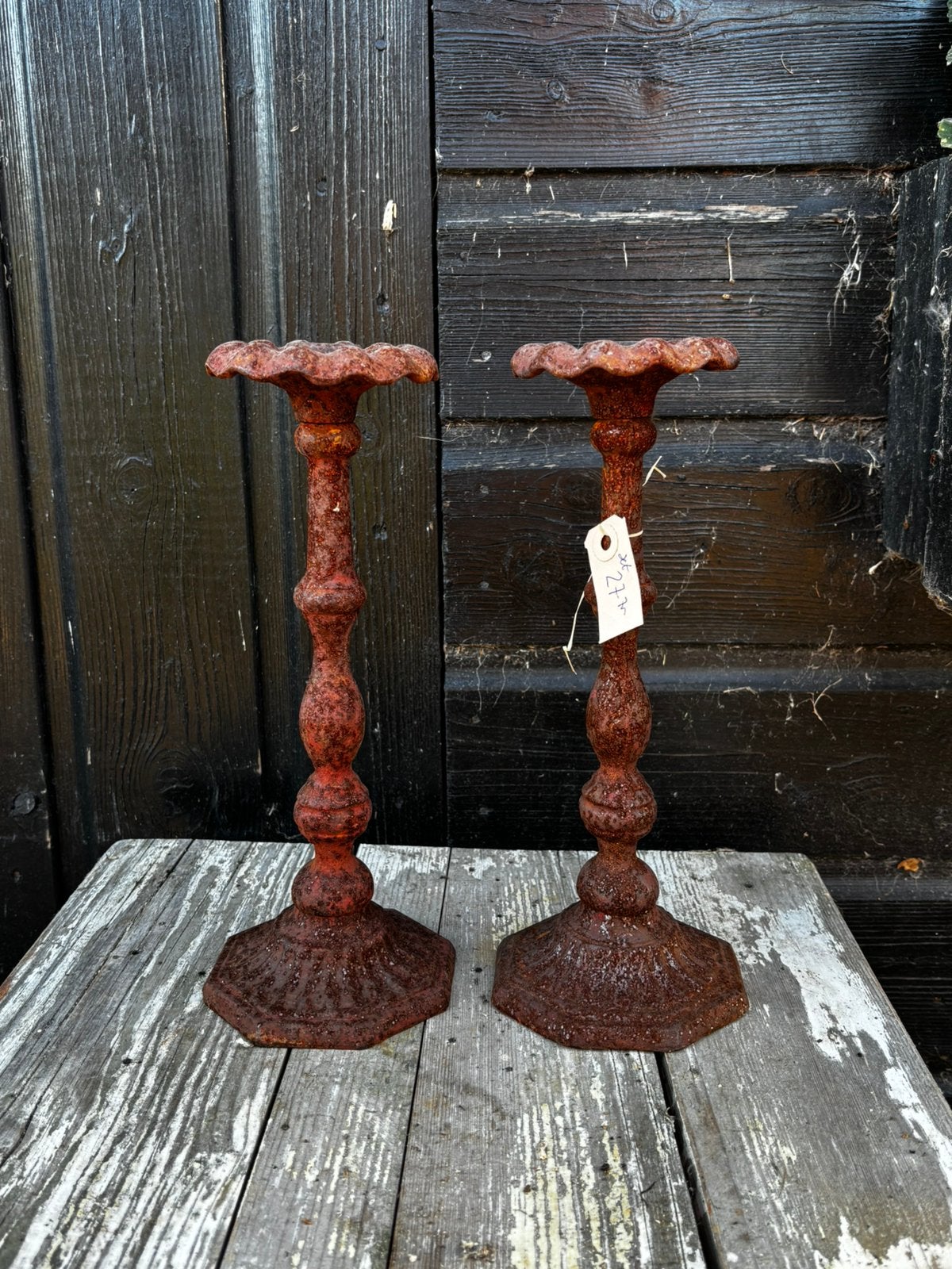 Stoere set gietijzeren kandelaars, Ophalen of Verzenden