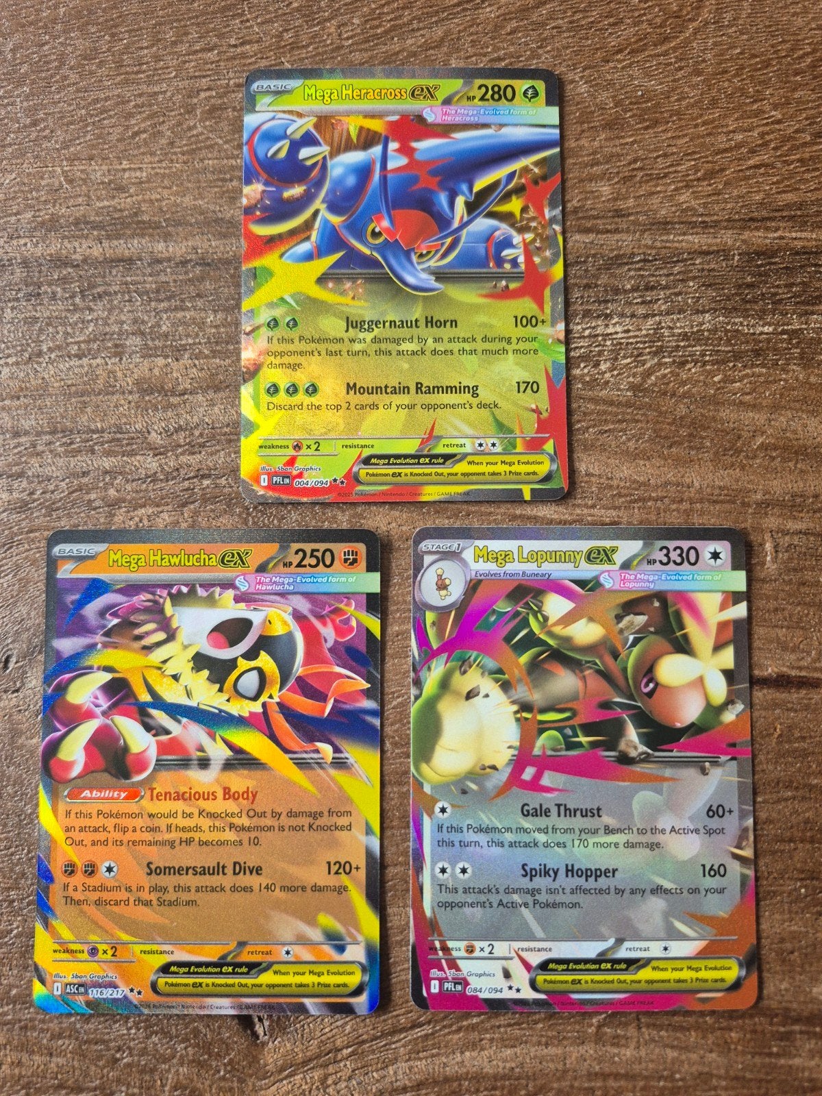 Hawlucha, Lopunny & Heracross Mega EX, Ophalen of Verzenden, Zo goed als nieuw
