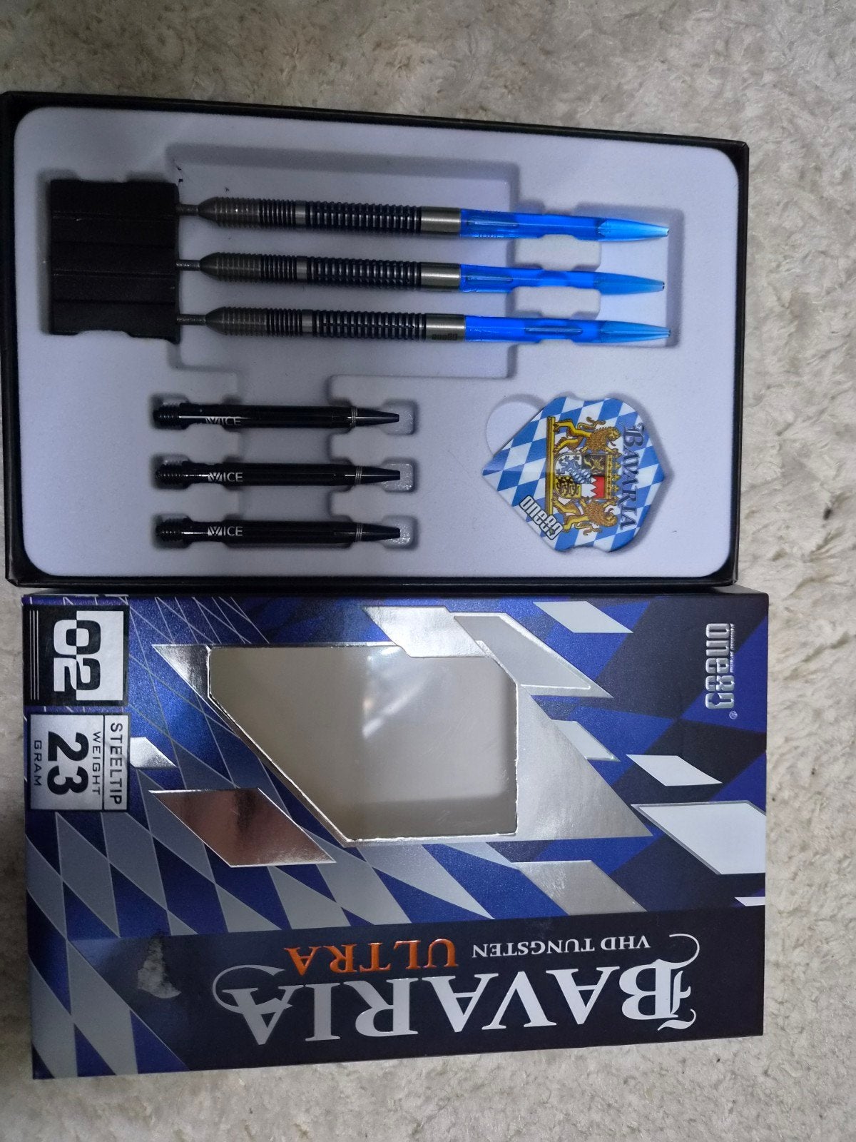 one80 Bavaria ultra Darts 23 gram, Sport en Fitness, Darts, Ophalen of Verzenden, Zo goed als nieuw, Pijlen