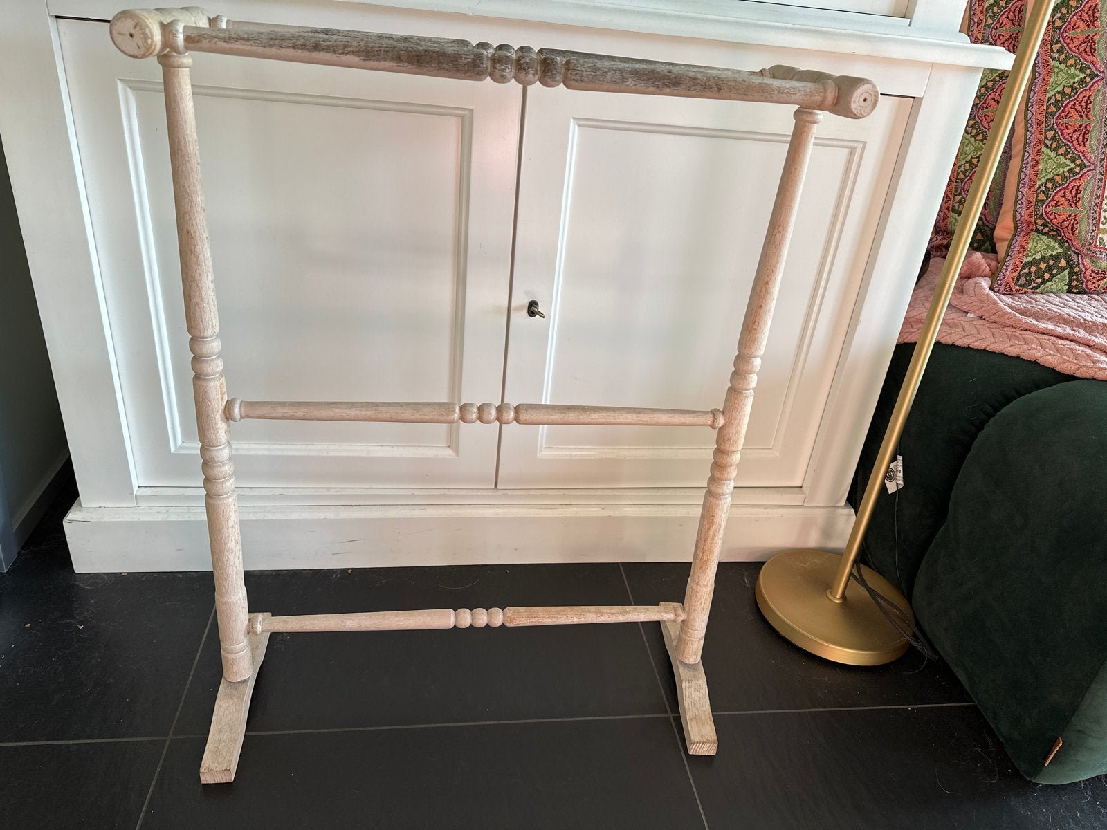Vintage wit gebeitst rek - ideaal voor dekens, Ophalen, Gebruikt, Wit, Vintage