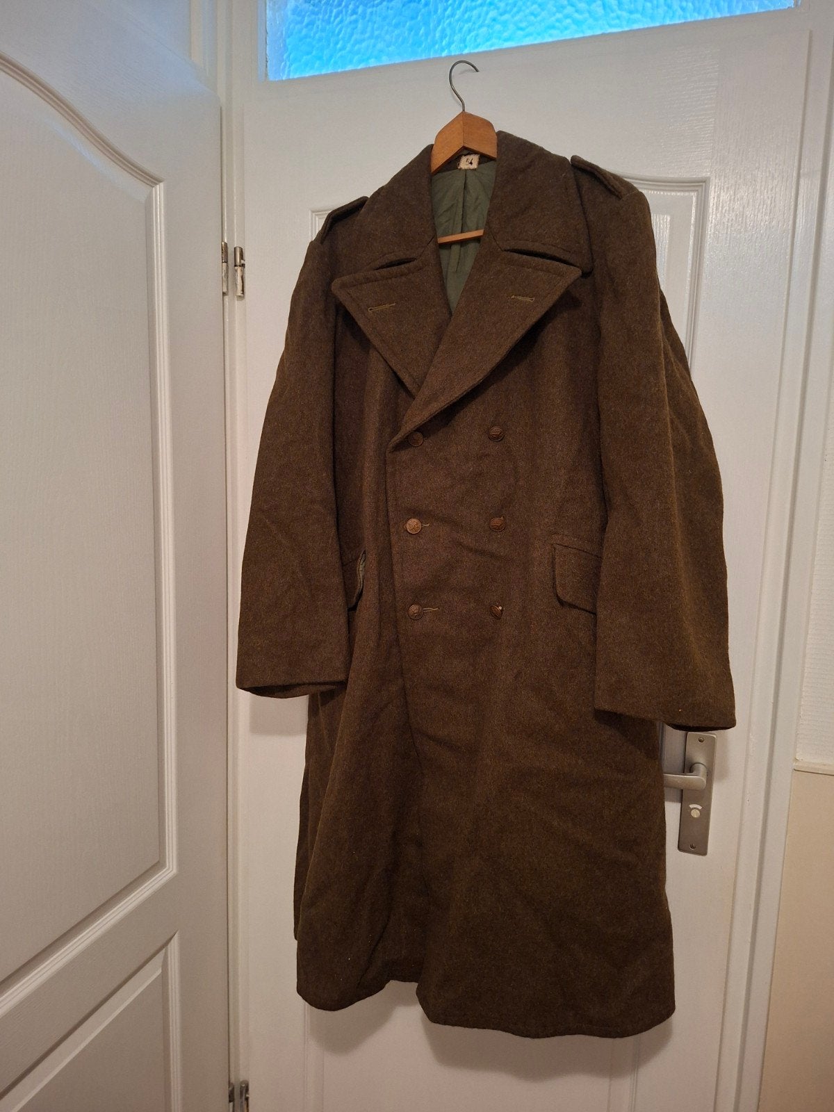 Vintage Overjas Ruwe Stof - Maat 54 - 1953, Kleding | Heren, Ophalen of Verzenden, Gedragen, Maat 52/54 (L), Groen