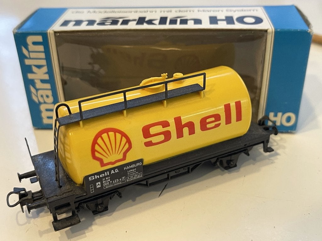 Märklin 4442 DB Duitsland tankwagon, SHELL, in OVP, Wisselstroom, Gebruikt, Wagon, Ophalen of Verzenden