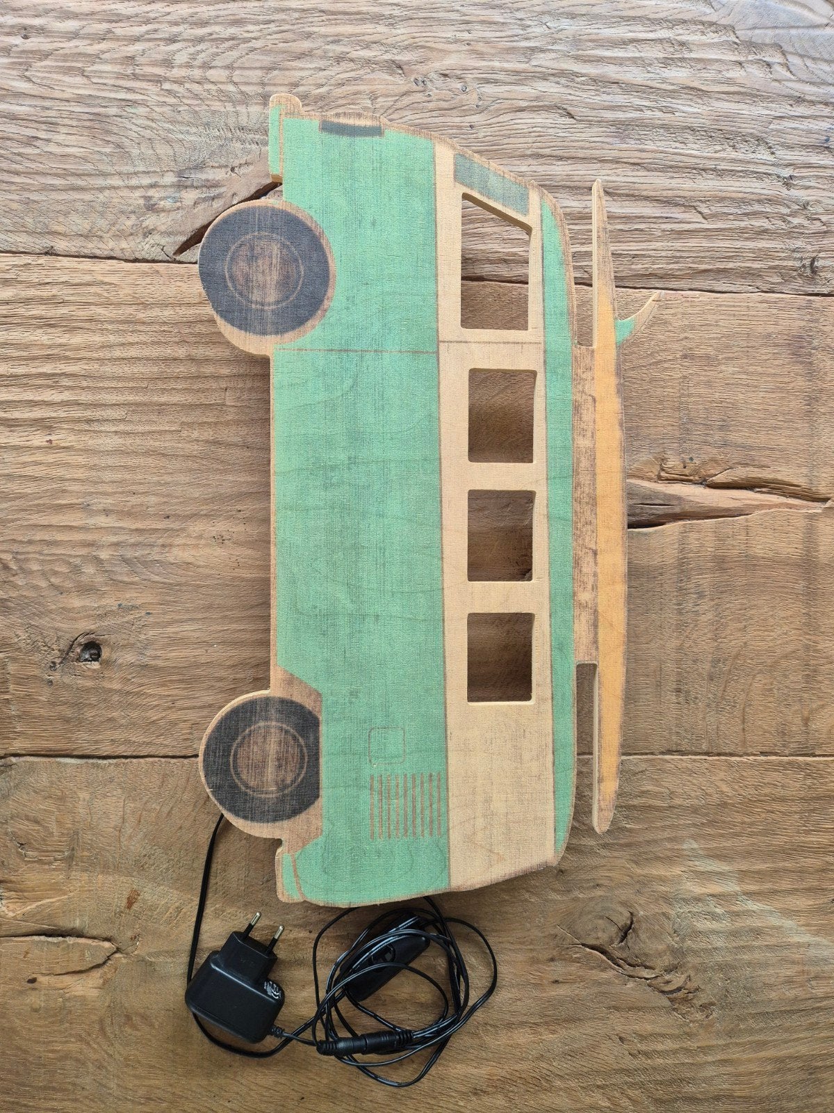 Muurlamp hout, VW camper, led, Ophalen of Verzenden, Zo goed als nieuw, Hout