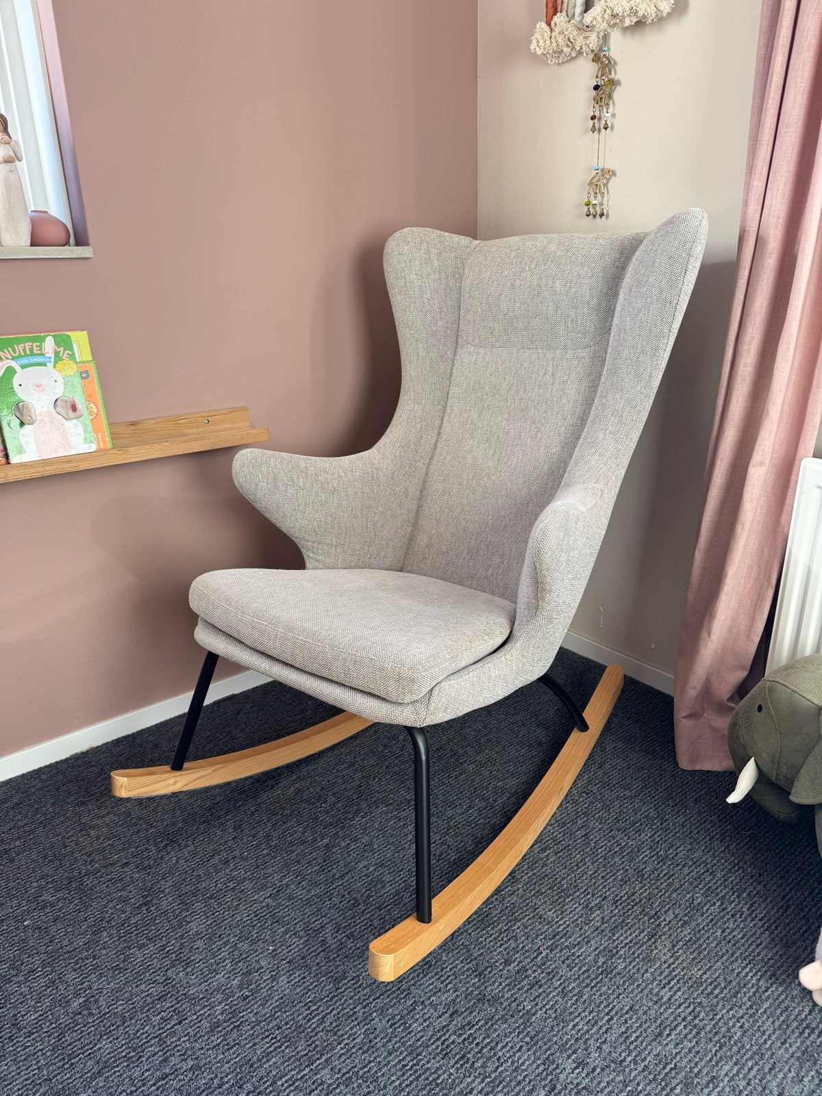 Quax Schommelstoel Grijs clay, Rocking Adult Chair de Luxe, Huis en Inrichting, Ophalen, Zo goed als nieuw, Eén, Modern