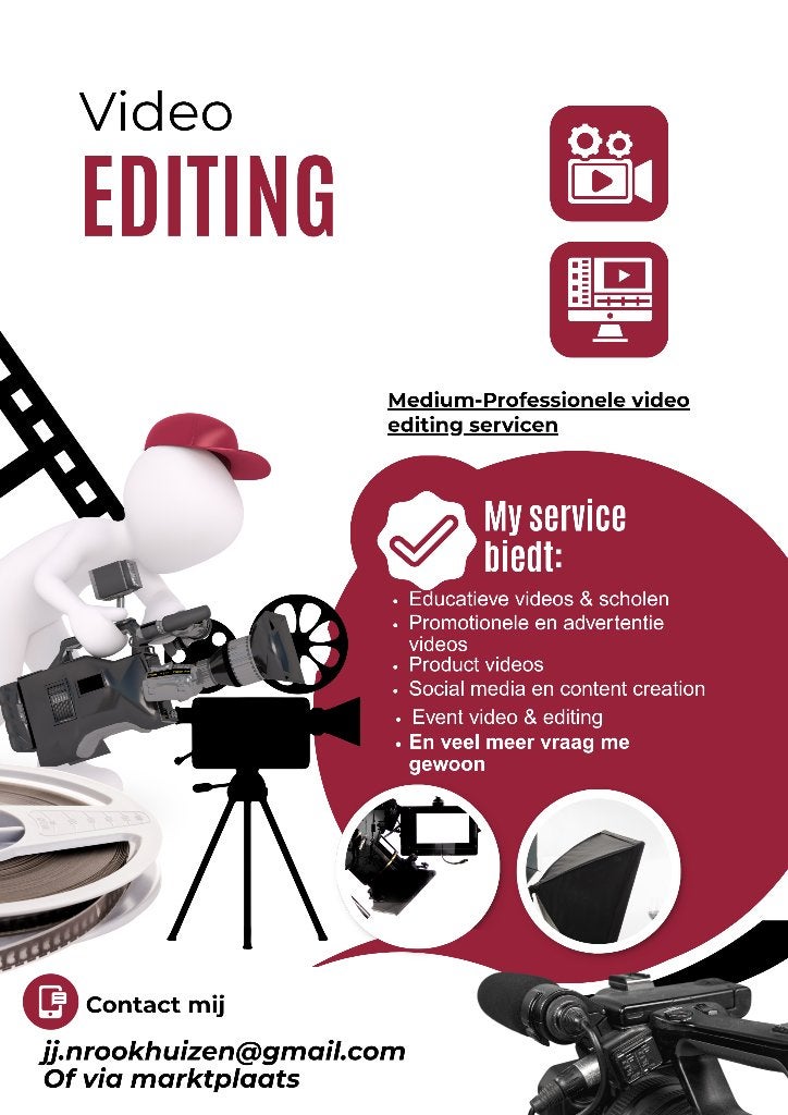 Creatieve Video Editor Gezocht? Ik edit jou videos., Ophalen of Verzenden, Nieuw, Video