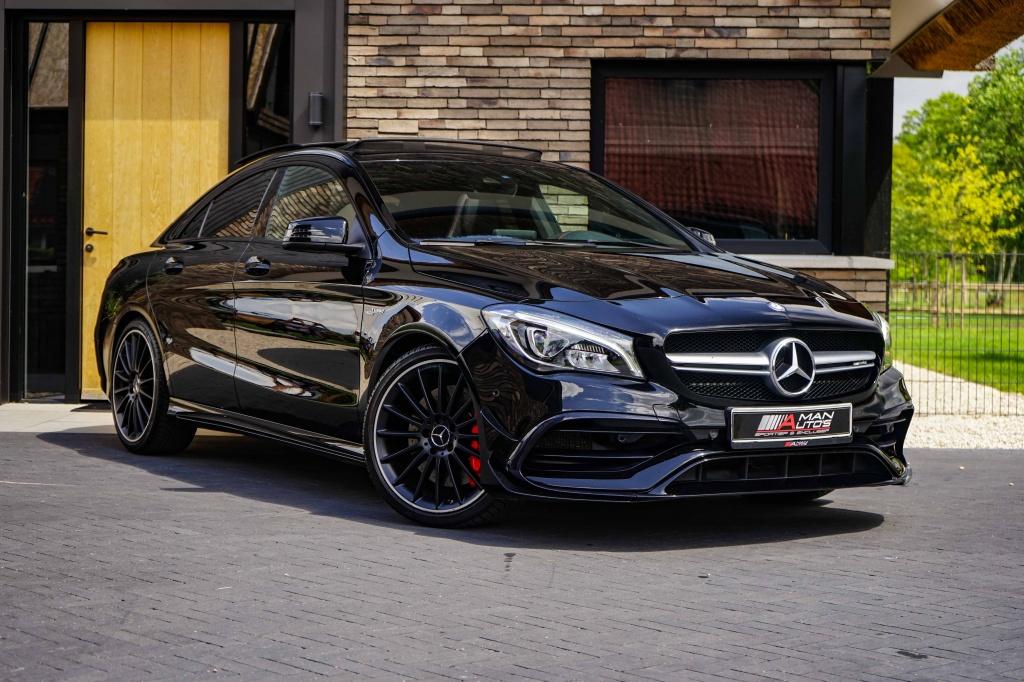Mercedes-Benz CLA-Klasse 45 AMG 4-Matic 381PK Aero/Pano/Perf, Auto's, Automaat, CLA, Gebruikt, Euro 6