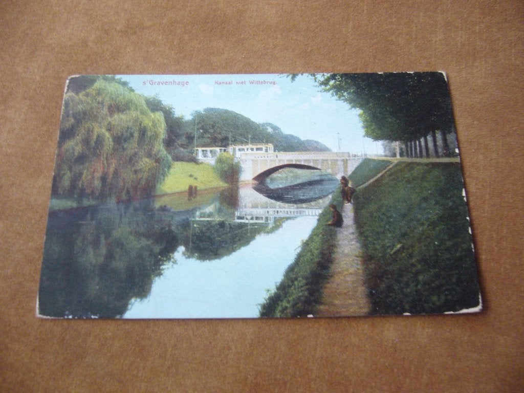 S, GRAVENHAGE  =  KANAAL MET WITTEBRUG  EN TRAM  BRIEFKAART, Ophalen of Verzenden, Voor 1920, Gelopen, Zuid-Holland