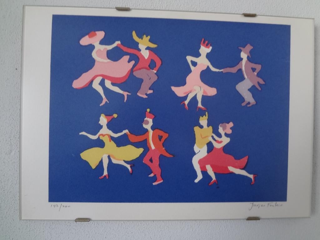 Litho Jurjen Fontijn Dansen, Antiek en Kunst, Kunst | Litho's en Zeefdrukken, Ophalen of Verzenden