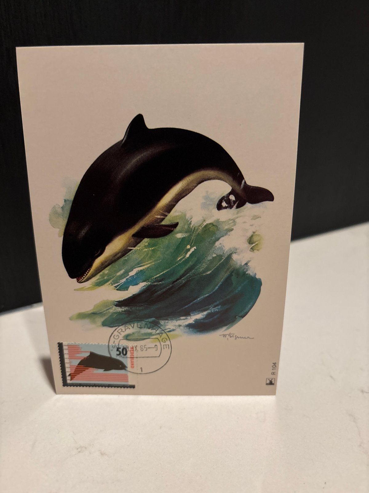 Ansichtkaart Bedreigde Dieren: Walvis (1985), Ophalen of Verzenden, 1980 tot heden, Ongelopen