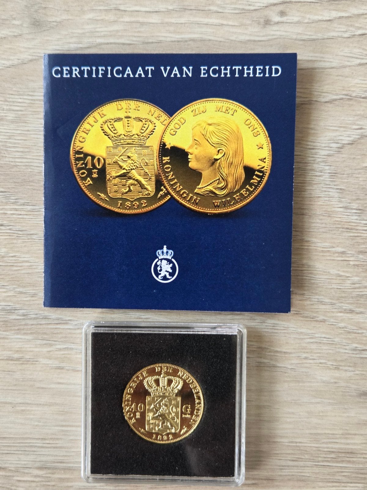 Vergulde 10 Gulden Munt Koningin Wilhelmina 1892, Koningin Wilhelmina, Losse munt, 10 gulden, Goud