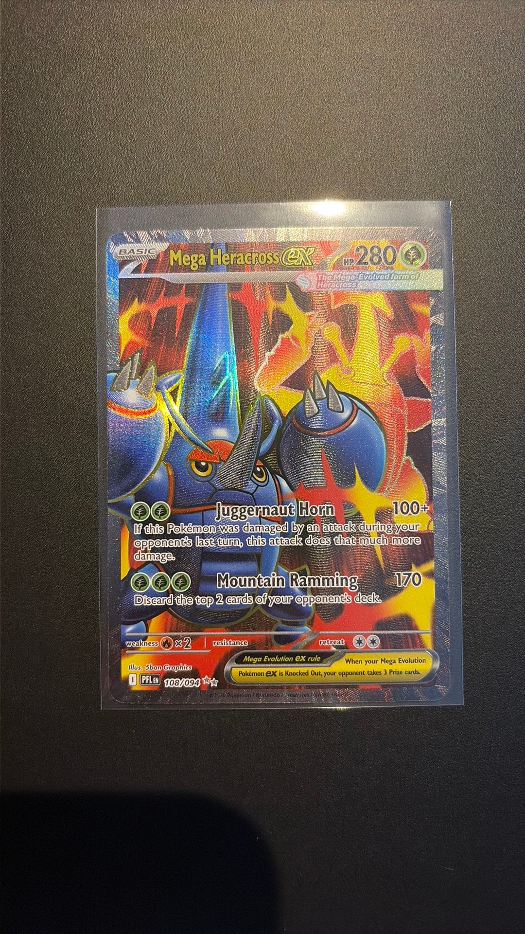 Mega Heracross EX 108/094 - Phantasmal Flames, Ophalen of Verzenden, Zo goed als nieuw