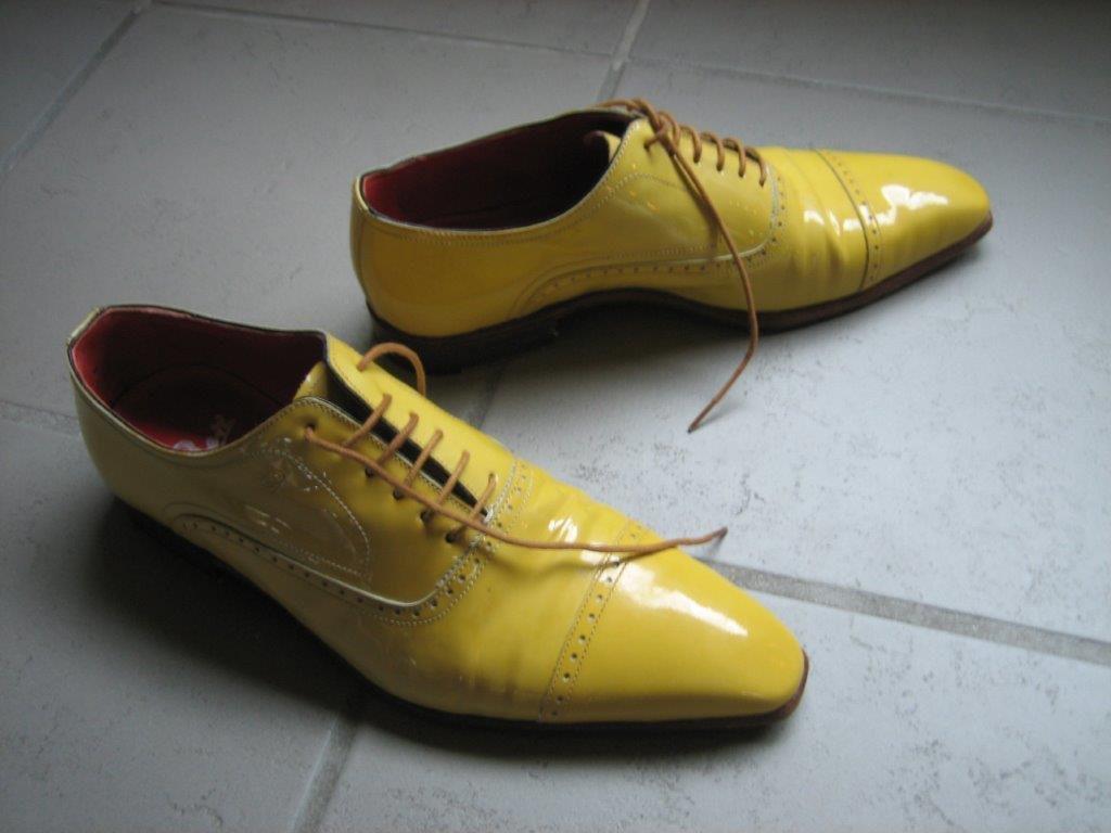 Wow! Extravagante gele lakleren schoenen GREVE mt 6 snazzeys, Overige kleuren, Verzenden, Zo goed als nieuw, Greve