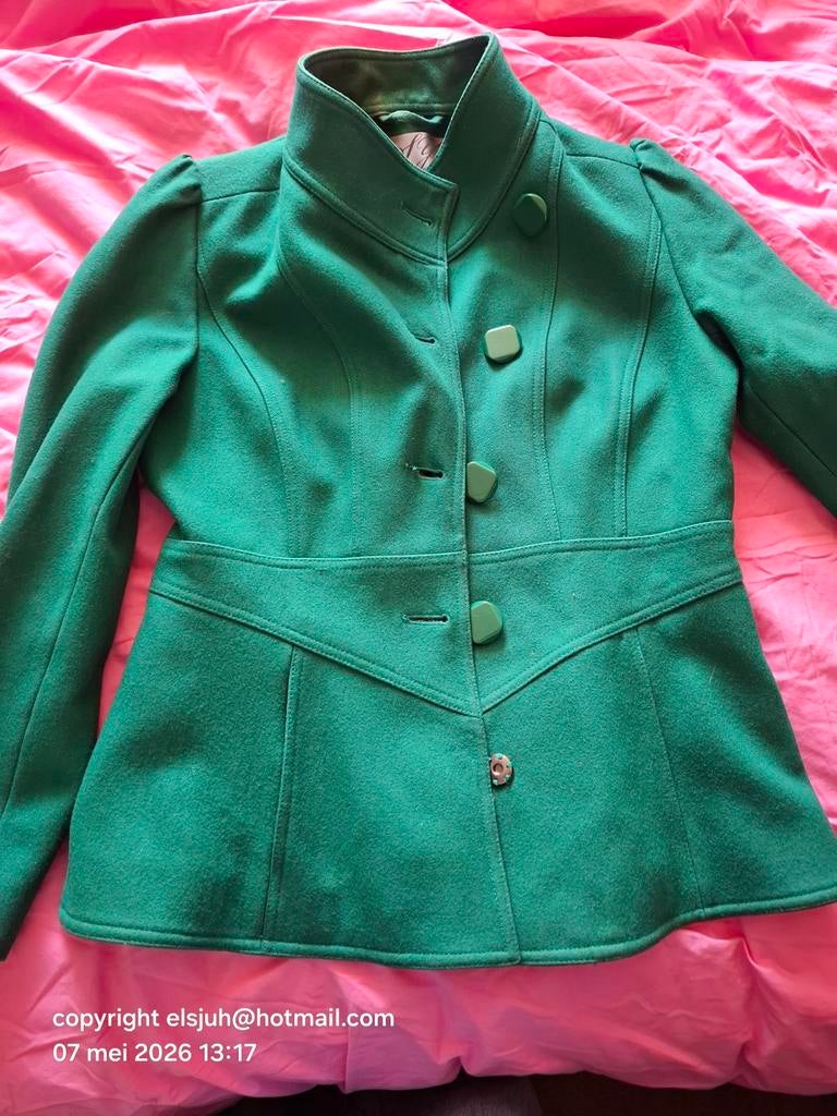 Dames jas, Ophalen, Zo goed als nieuw, Maat 38/40 (M), Groen