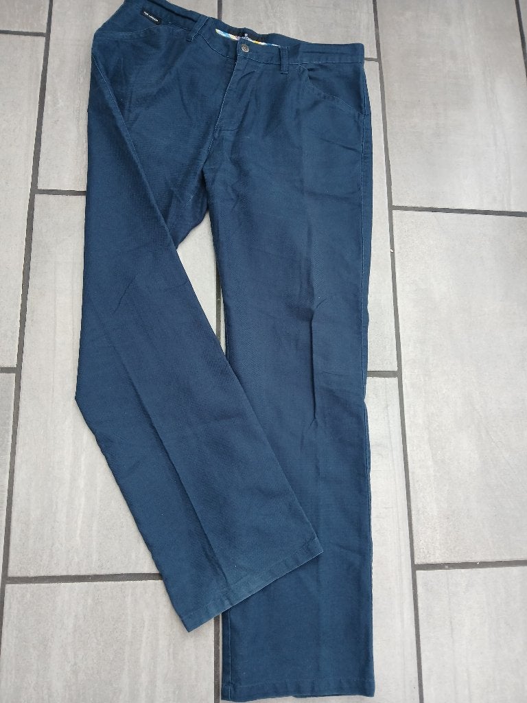 donkerblauwe Ted Lapidus broek W36 L34, Ophalen, Zo goed als nieuw, Blauw, W36 - W38 (confectie 52/54)