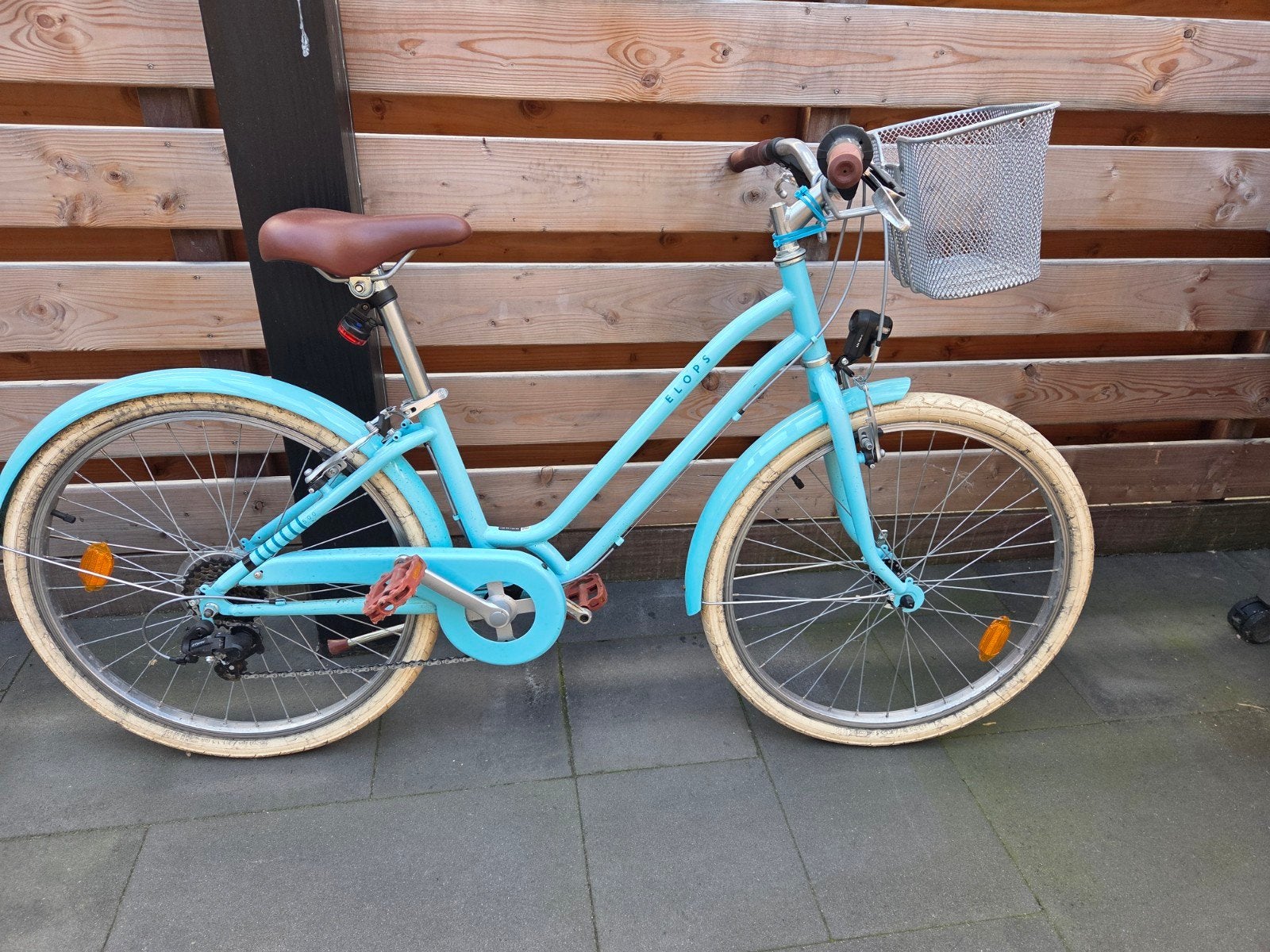 BTWIN Stadsfiets kind 24inch, 9-12 jaar, blauw, Ophalen, 24 inch, Velgrem, Zo goed als nieuw