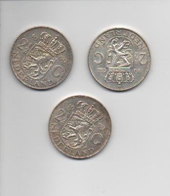 3 zilveren rijksdaalders, Ophalen, Koningin Juliana, 2½ gulden