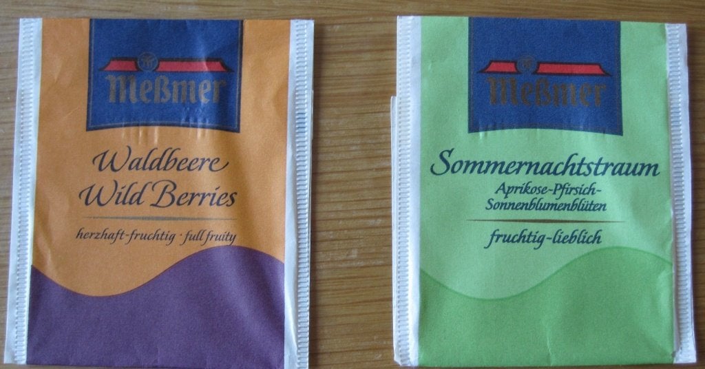 Twee theezakjes van Messmer - waldbeere - sommernachtstraum, Verzenden, Theezakje(s)