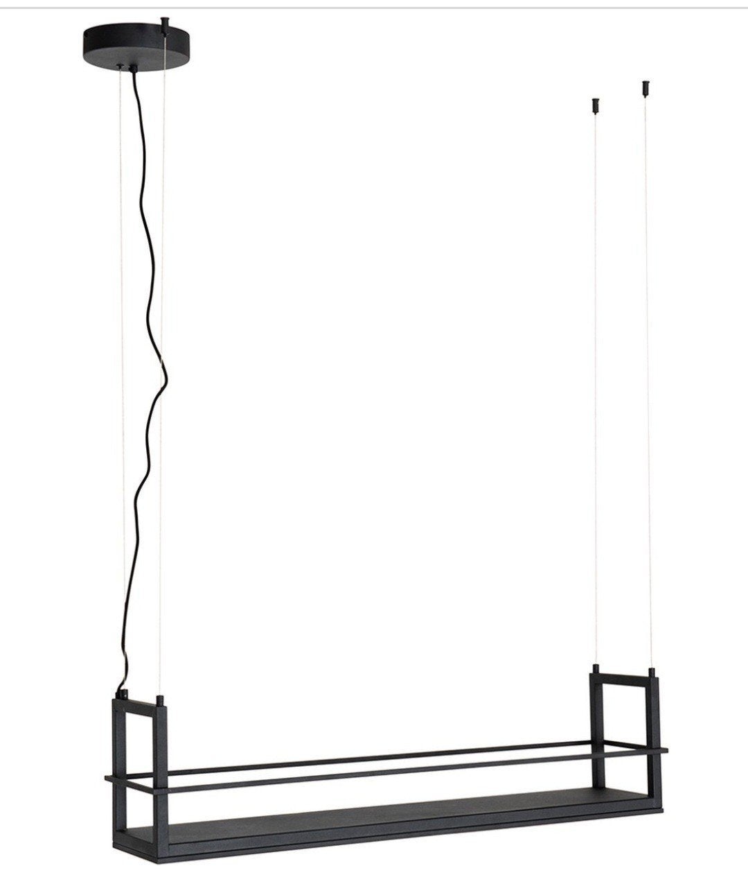 Hanglamp zwart met rek incl. LED 3-staps dimbaar, Ophalen, Modern, Industrieel, Zo goed als nieuw, Metaal