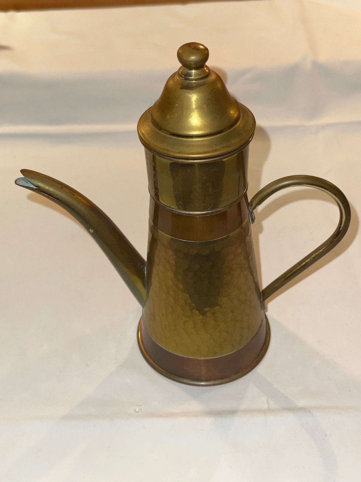Antieke koperen koffiepot + filter –ca. 1900–1930 (NL/B), Antiek en Kunst, Ophalen of Verzenden, Koper