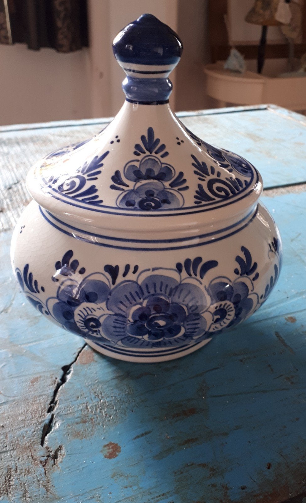 delfts blauw potje bonbonniere met deksel, Ophalen of Verzenden