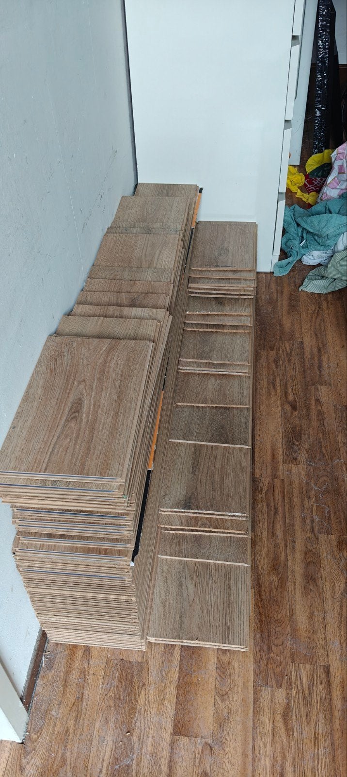 MOET WEG! CanDo V-groef Laminaat 14m2., Ophalen, Gebruikt, Bruin, Houtlook