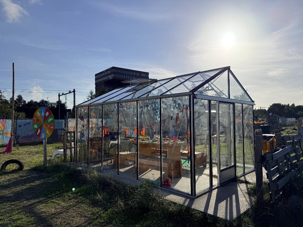 Euroserre Kas met Schuifdeur - 460x308x265 cm, Tuin en Terras, Ophalen, Gebruikt, Kweekkas, Glas