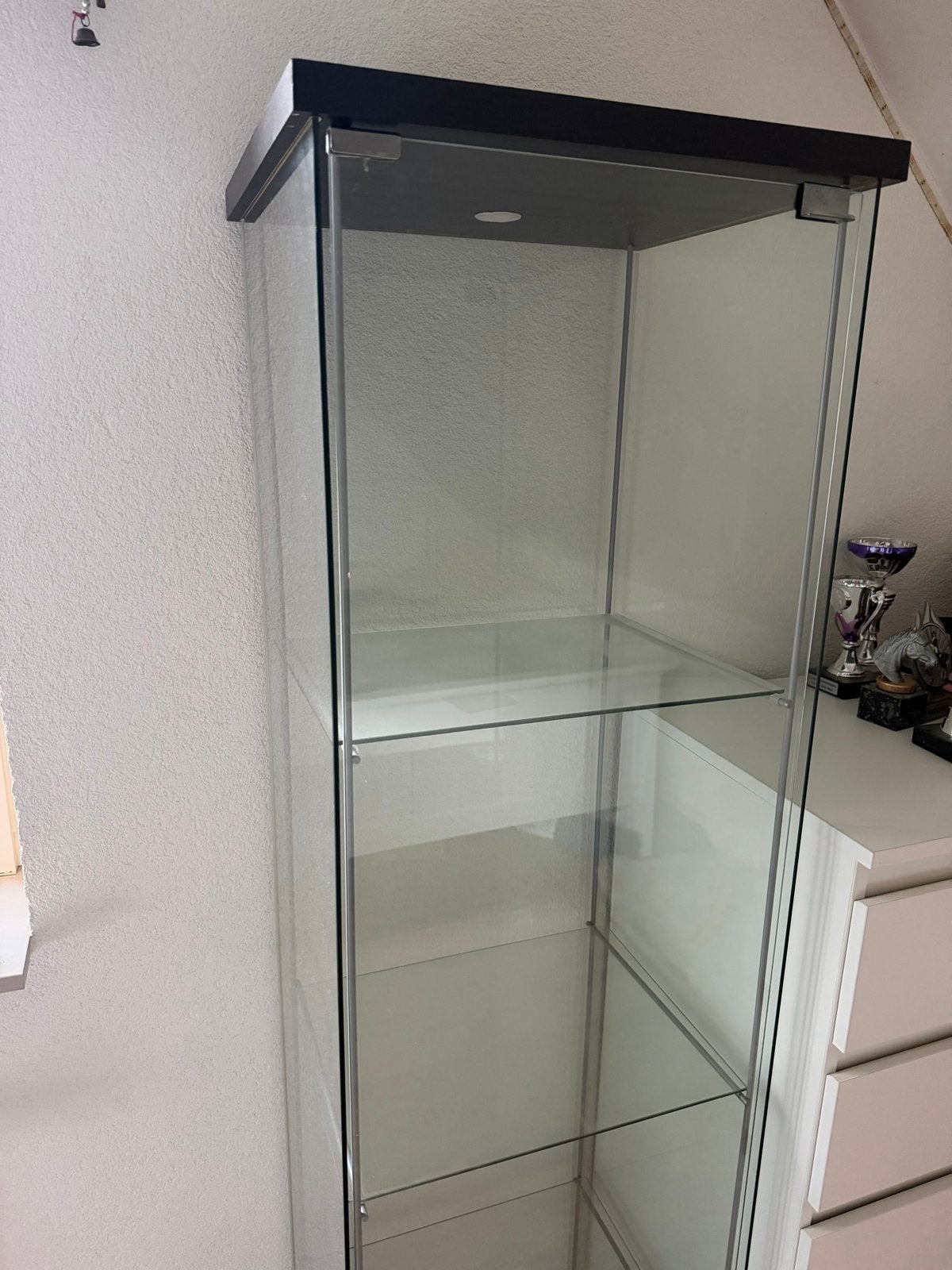 Glazen Vitrinekast - Zo goed als nieuw, Huis en Inrichting, Ophalen, Met plank(en), 50 tot 100 cm, 150 tot 200 cm