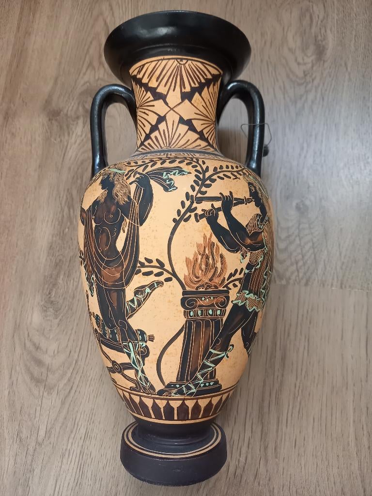 Oudgriekse Amfora - Uitgevoerd In Zwartfigurige Stijl, Ophalen of Verzenden