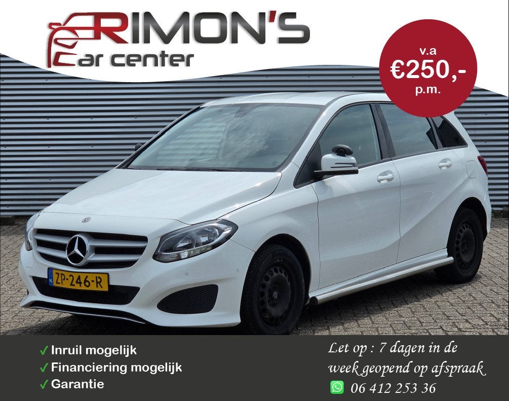 Mercedes-Benz B-klasse 220 d Ambition Dealer Onderhouden 1 S, Auto's, Mercedes-Benz, Gebruikt, Euro 6, 4 cilinders, Wit